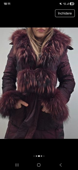 Geaca blana naturala stufoasa