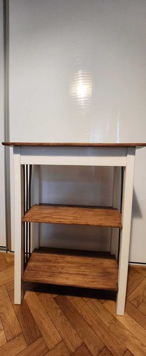 Etajera din lemn masiv cu 2 polite in stil shabby chic