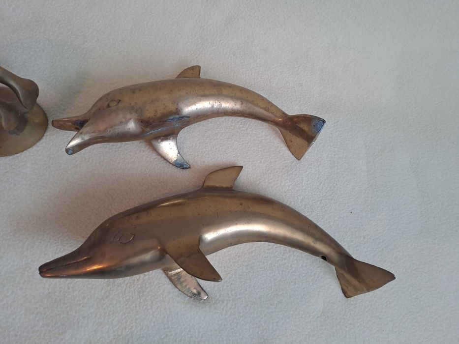 statueta figurina delfin bronz