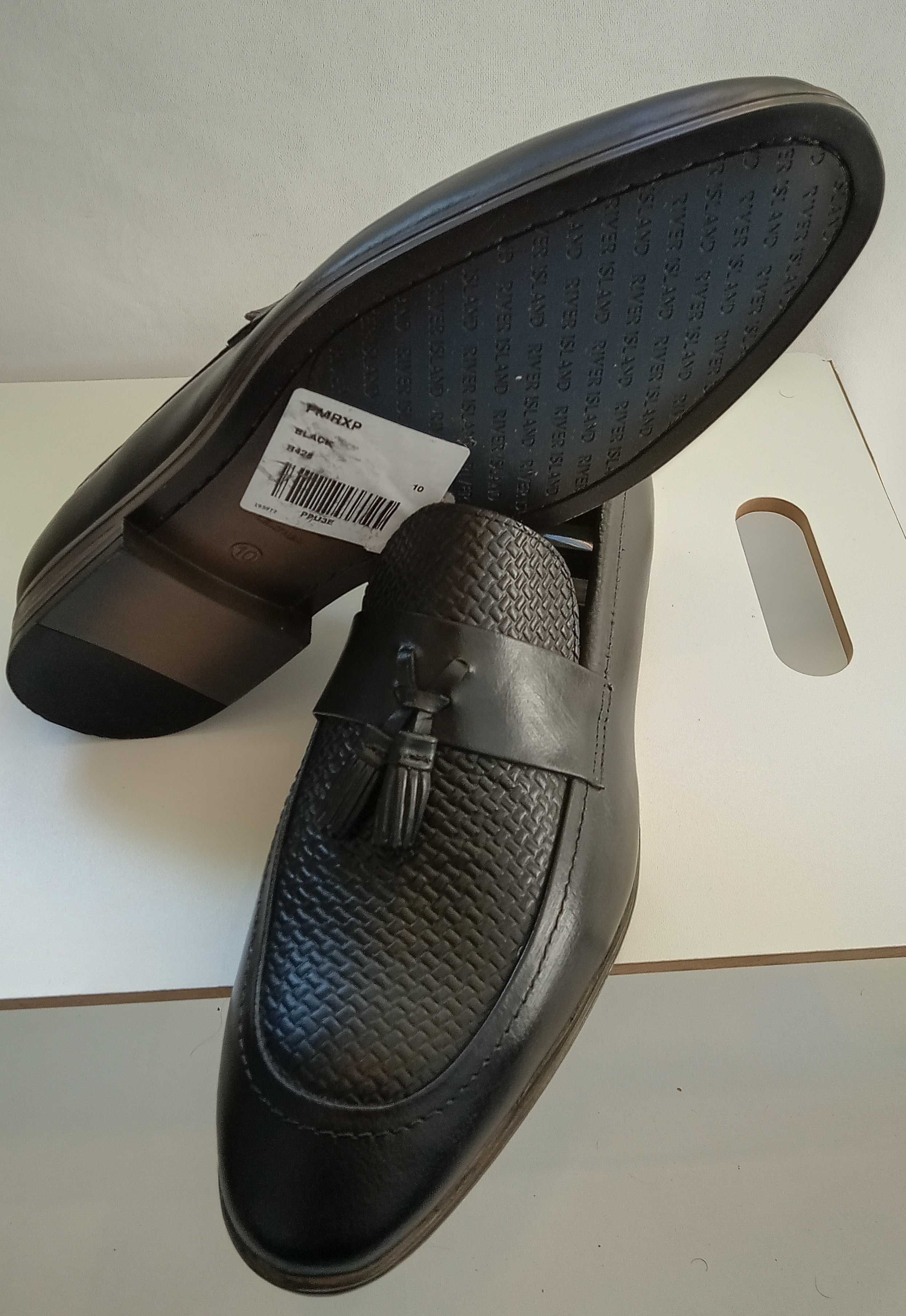 Pantofi loafers tassel River Island 40 piele naturala moale