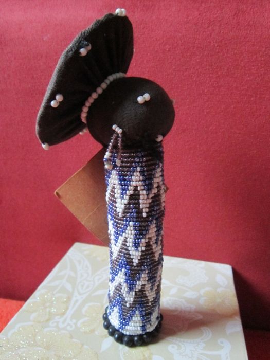 arta africana de colectie Zulu Matron Doll-margele-cadou rar