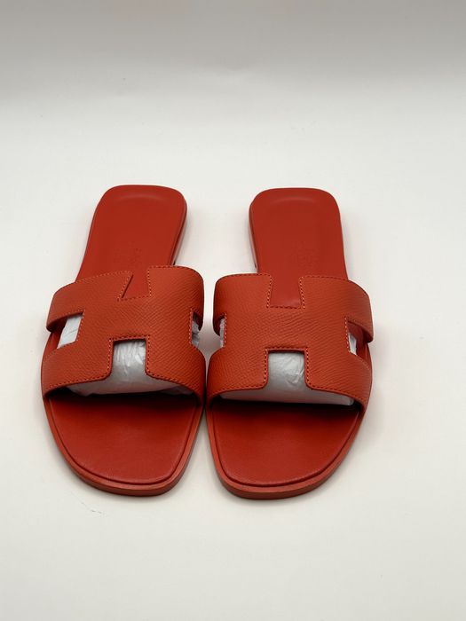 Hermes Slapi Slides Woman Red