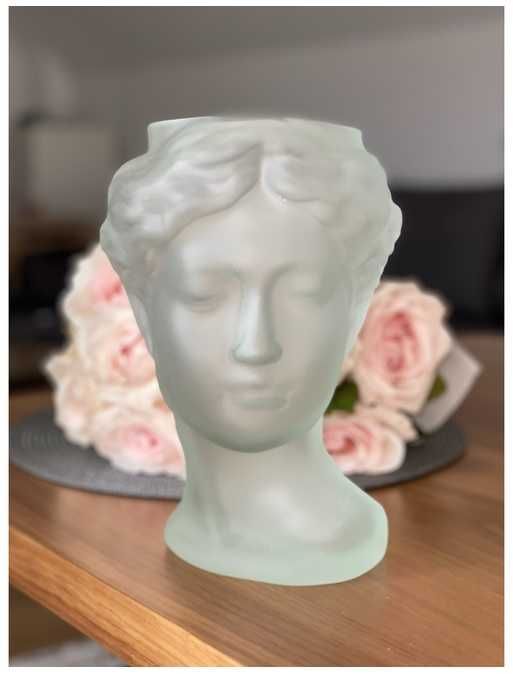 Vaza decorativa sticla semi-transparenta model chip de femeie Venus.