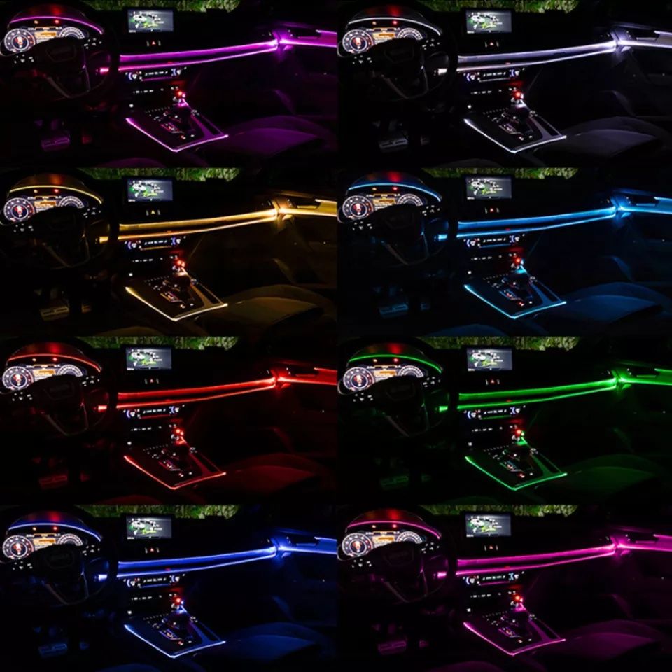 LED светление за кола, светлини за интериор, iOS и Android, 12V, RGB