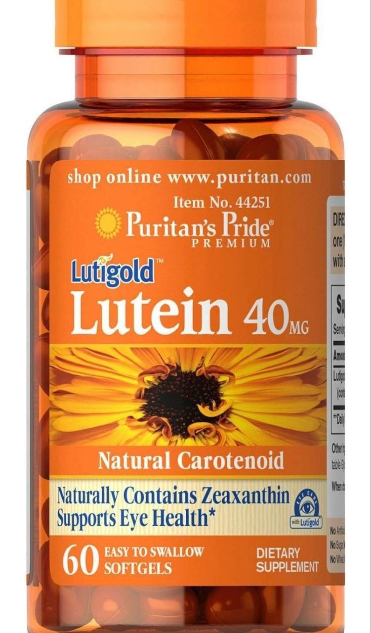 Puritan's Pride Lutein 40 mg with Zeaxanthin, лютеин 60 шт USA