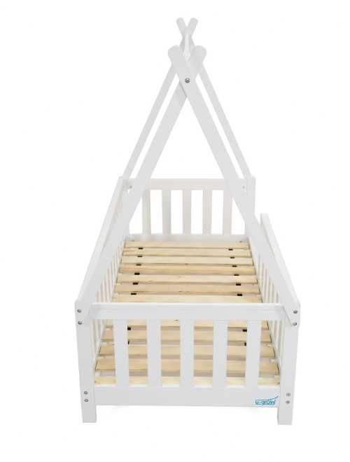 Детско легло U-Grow, Дърво, Размери 140 х 70 см, Бял
