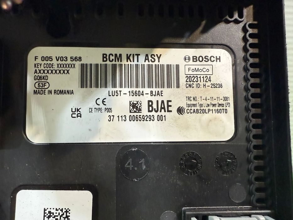 PANOU SIGURANȚE / MODUL BCM  FORD PUMA 2024 1.0 BENZINA EcoBoost Hybrid MHEV Crossover Compact COD OEM LU5T-15604-BJAE 20231124 F005V03568 2020-2024