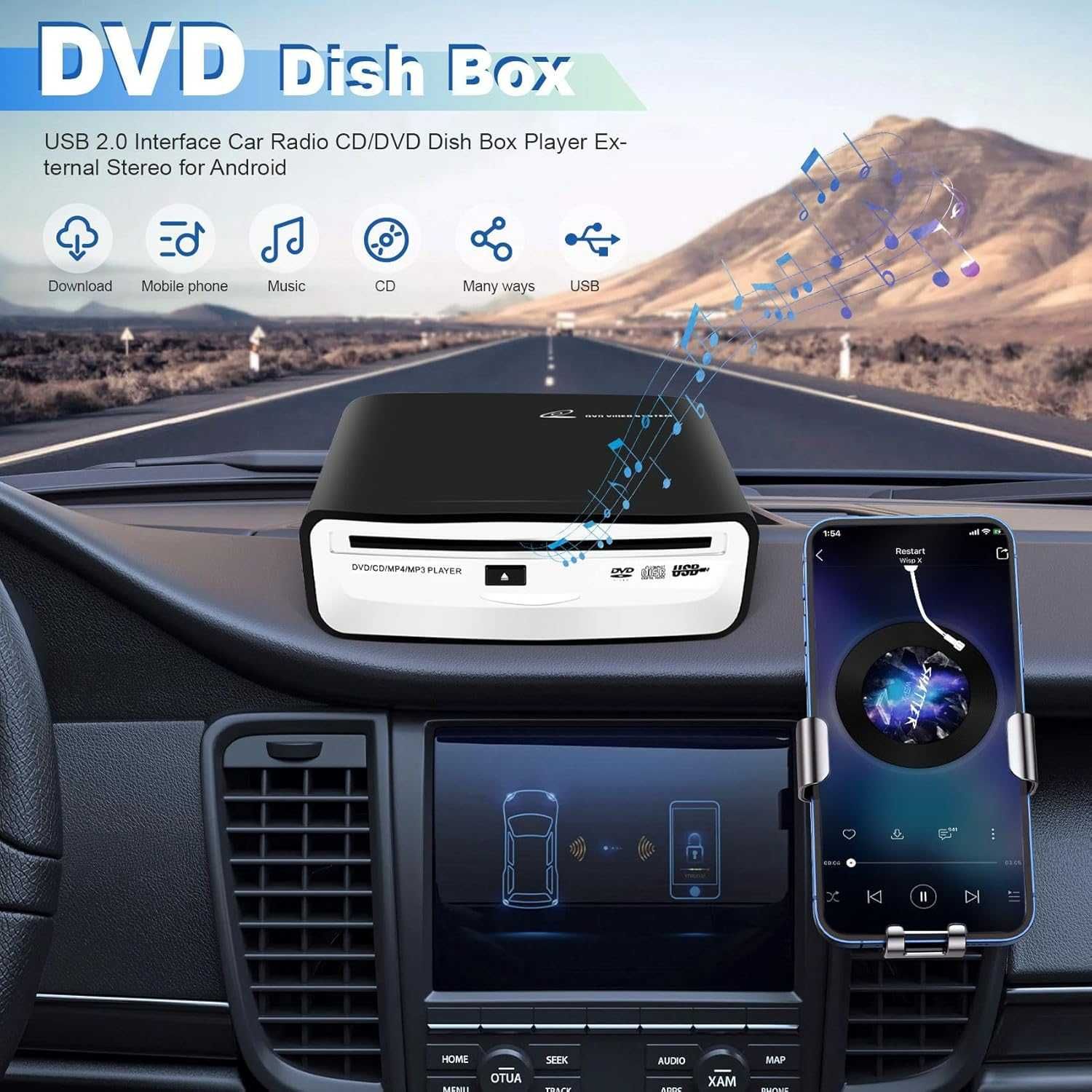 НОВ! USB 2.0 външно стерео с CD/DVD плейър за Android