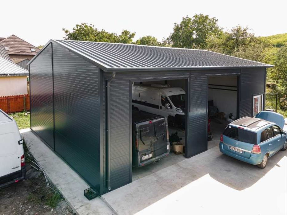 Construim Garaje Auto din structura metalica si panou sandwich izolat