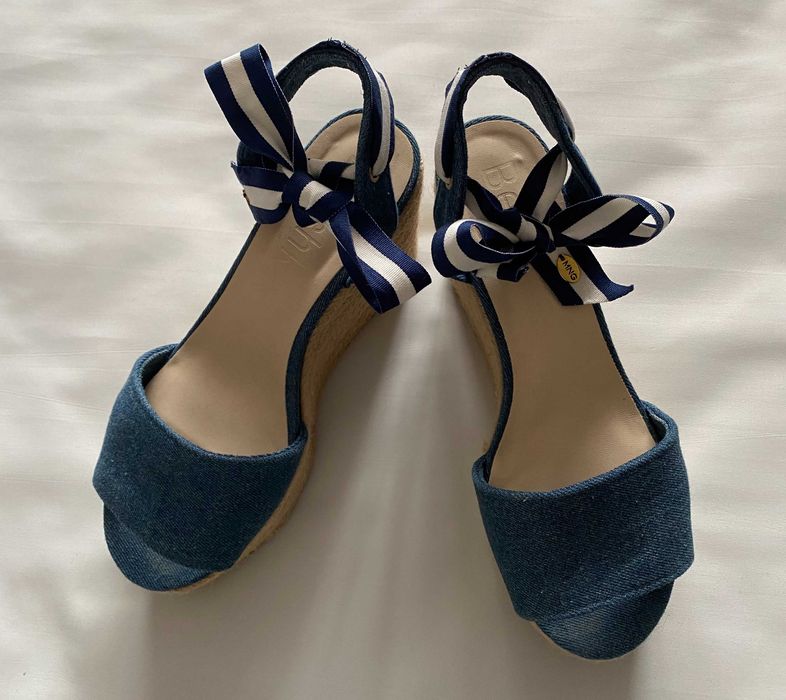 Sandale dama, Bershka, 38, denim