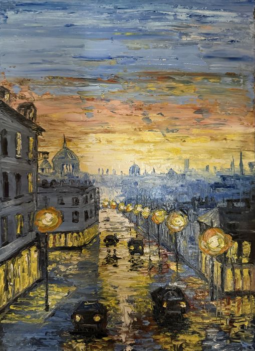 ,,Златен час” масло картина