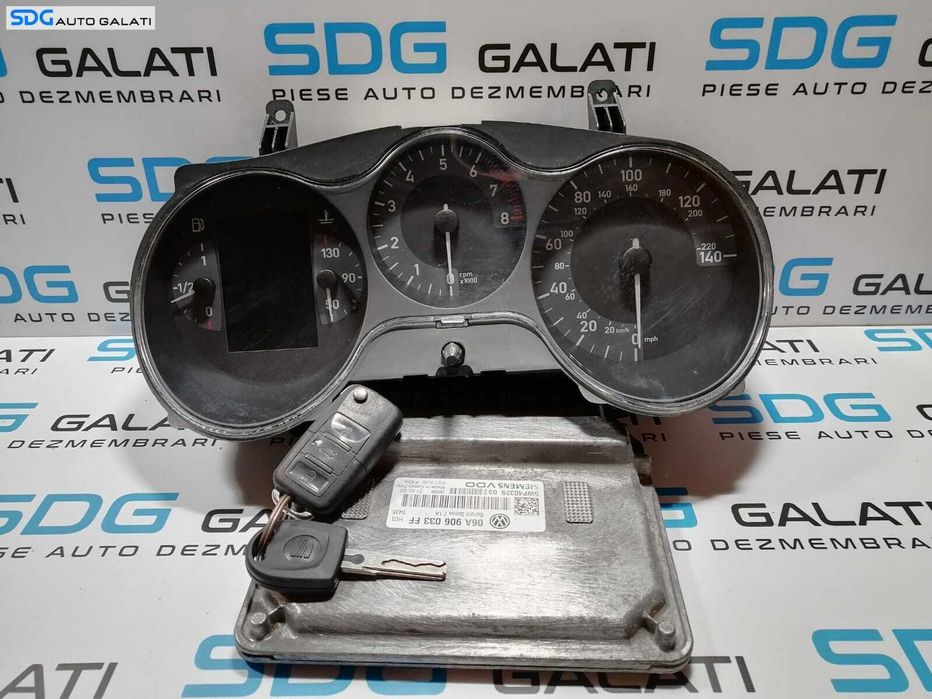 Kit Pornire ECU Calculator Motor Cip Cheie Ceas Ceasuri Imobilizator Seat Leon 1P 1.6 BSE 2006 - 2013 Cod 06A906033FF 5WP40329