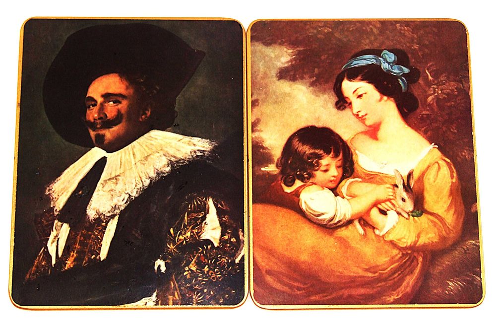 Set 6 litografii dupa tablouri celebre, suport lemn, Made in England