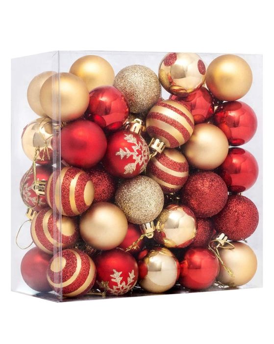 Шары на елку пластик 50 шт, золотой