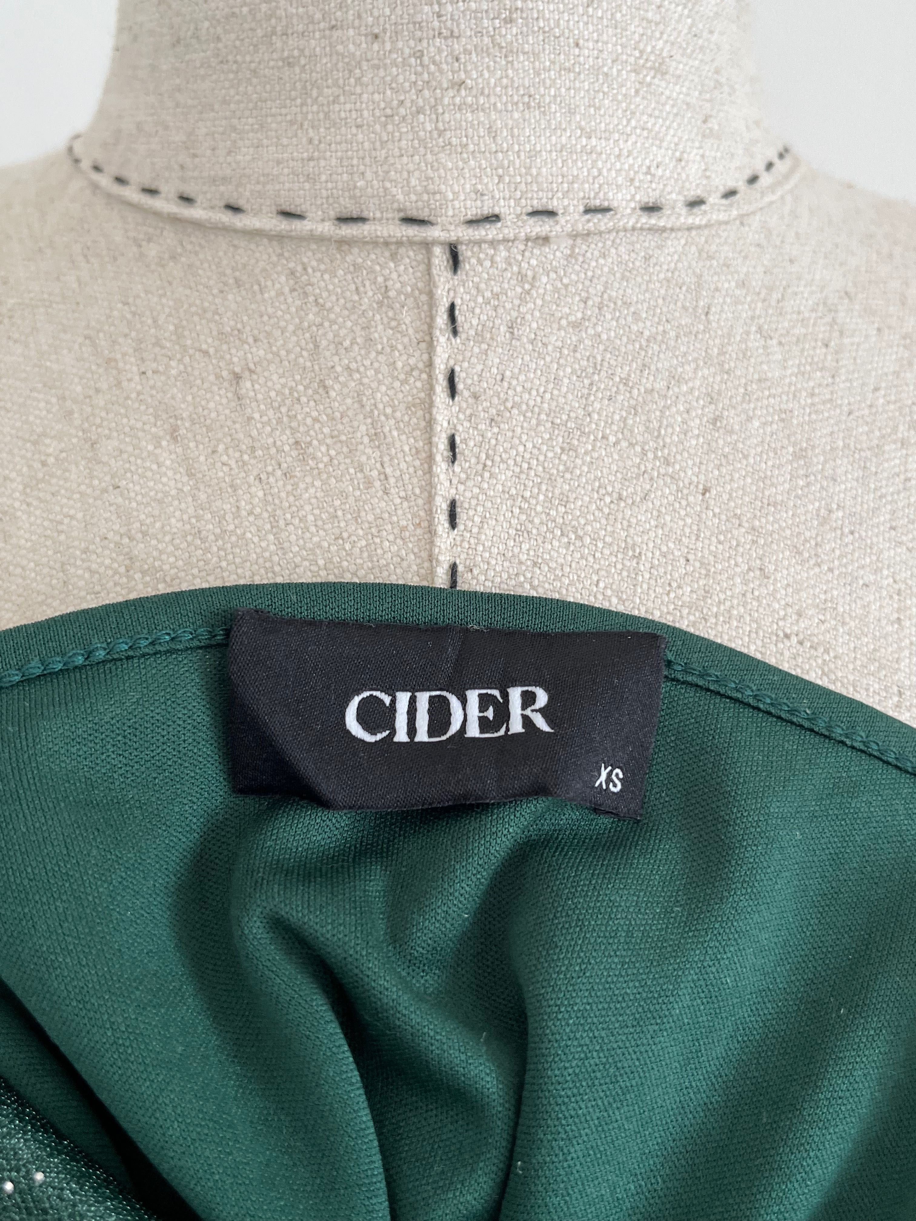 Дълга зелена рокля Cider, блестяща, с презрамки, размер XS/34EU