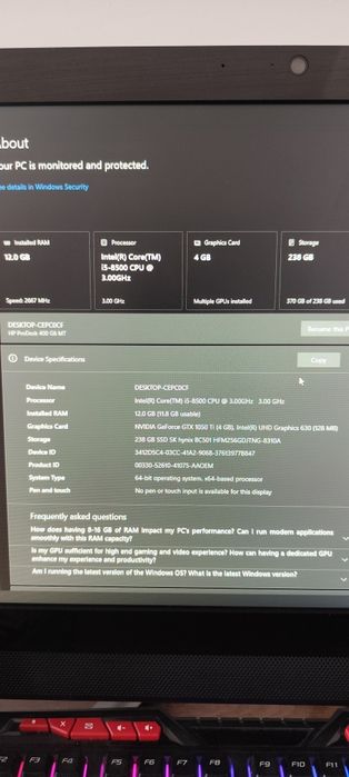 Unitate PC Gaming ssd GTX i5 Schimb cu telefon
