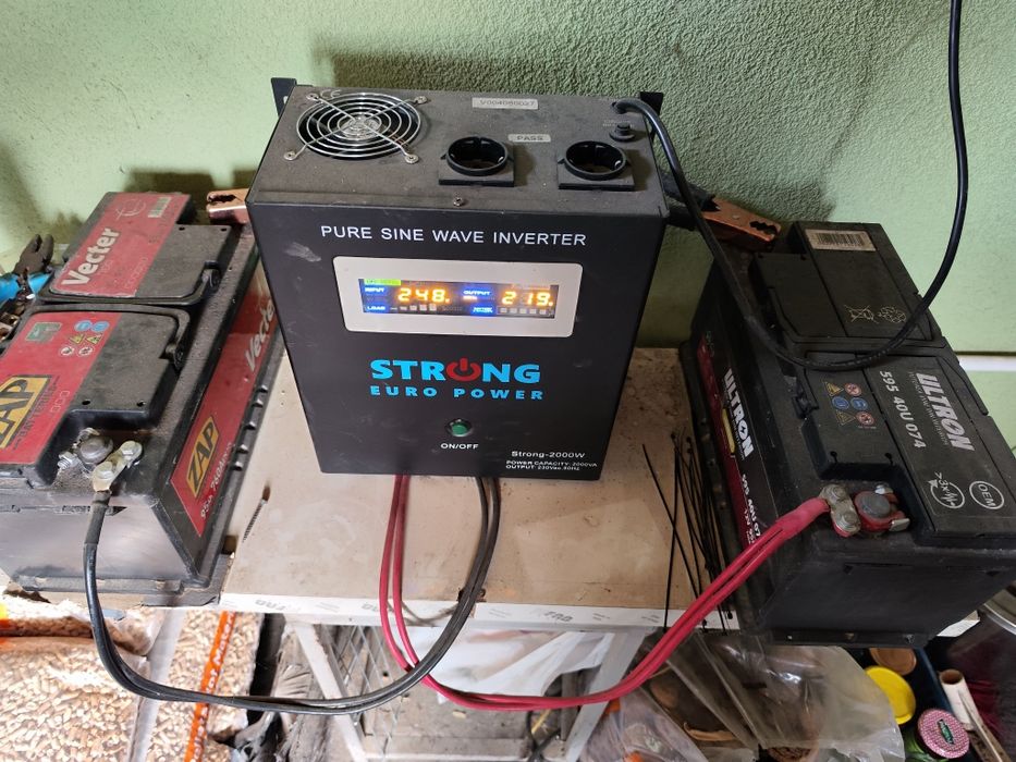Vând schimb sursa sinusoidala pura 2000 W+ 1 baterie auto 95 ah