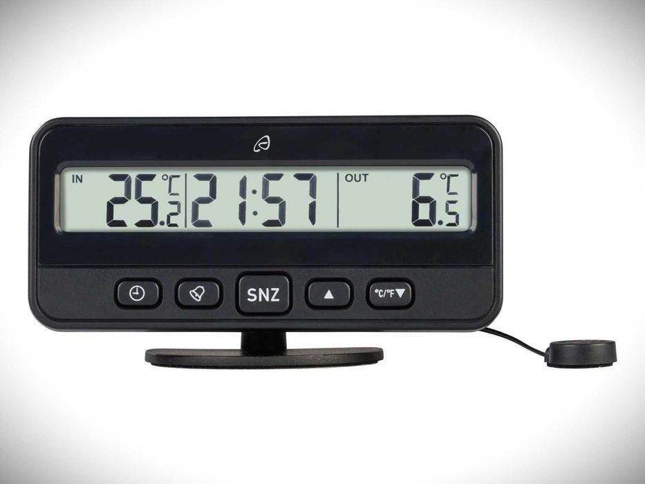 Ceas cu termometru interior - exterior, auto, de bord, cu display, nou