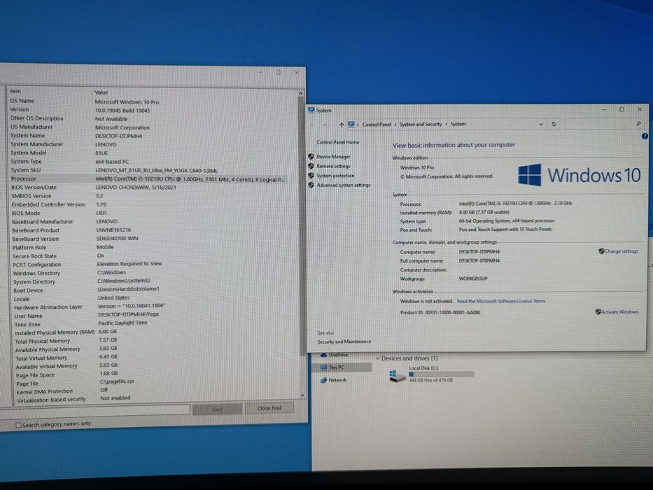 Laptop 2-în-1 Lenovo Yoga C640-13IML – Core i5 • 8 GB RAM • 512 GB SSD