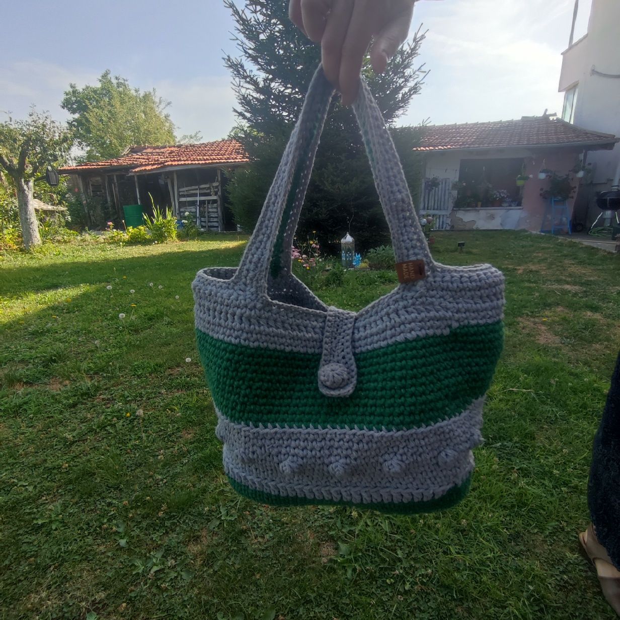 Ръчно изплетена чанта от памук
