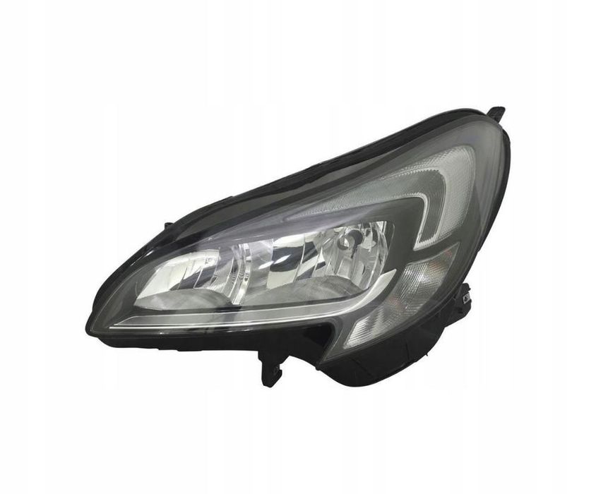 Far Opel Corsa E, 11.2014-, stanga/dreapta, electric, tip bec H7+H7, cu motoras, cu lumini de zi cu LED, TYC