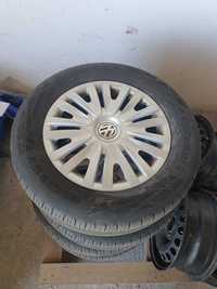 Cauciucuri 195 / 65 R 15 Vara cu Genti de tabla si capace originale VW