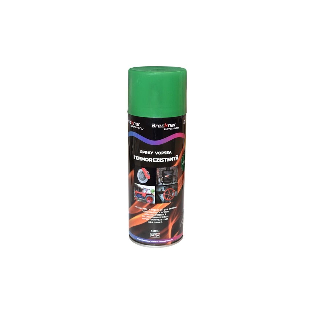 Spray vopsea VERDE rezistent termic pentru etriere 450ml. Breckner