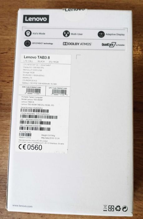 Таблет LENOVO Tab3 8 "