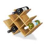 Suport vinuri din bambus capacitate 8 sticle design compact 31x47x16cm