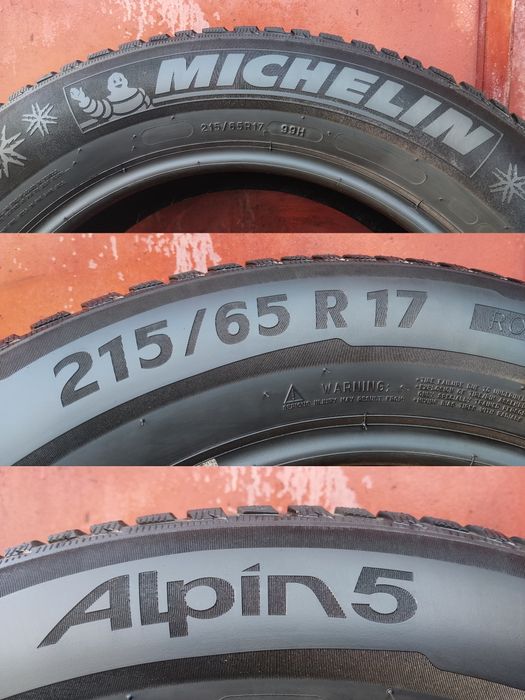 4бр. зимни гуми 215/65/17  Michelin Alpin 5
dot22
7 3мм
Много добро съ