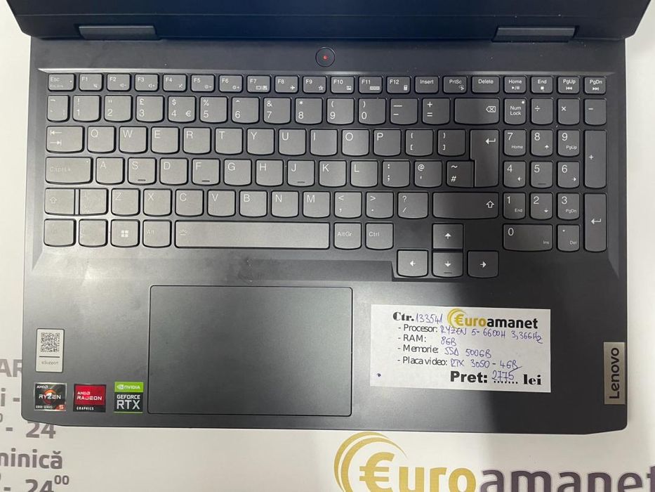 Laptop Lenovo 15.6" Full HD, AMD Ryzen(TM) 5 6600H -AD-