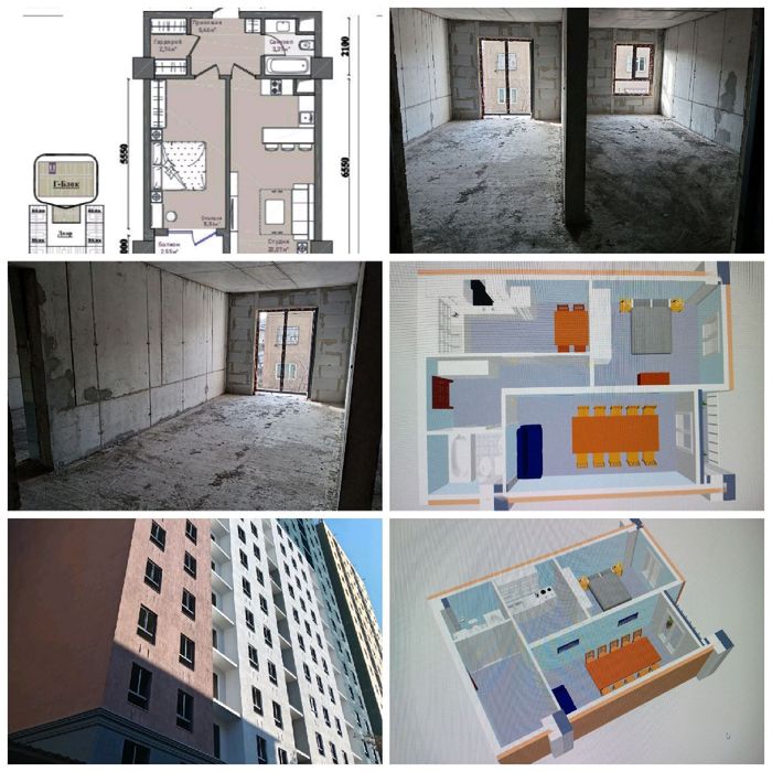 Qora qamish 1/2 1 etaj 42.1 kvadrat karobka