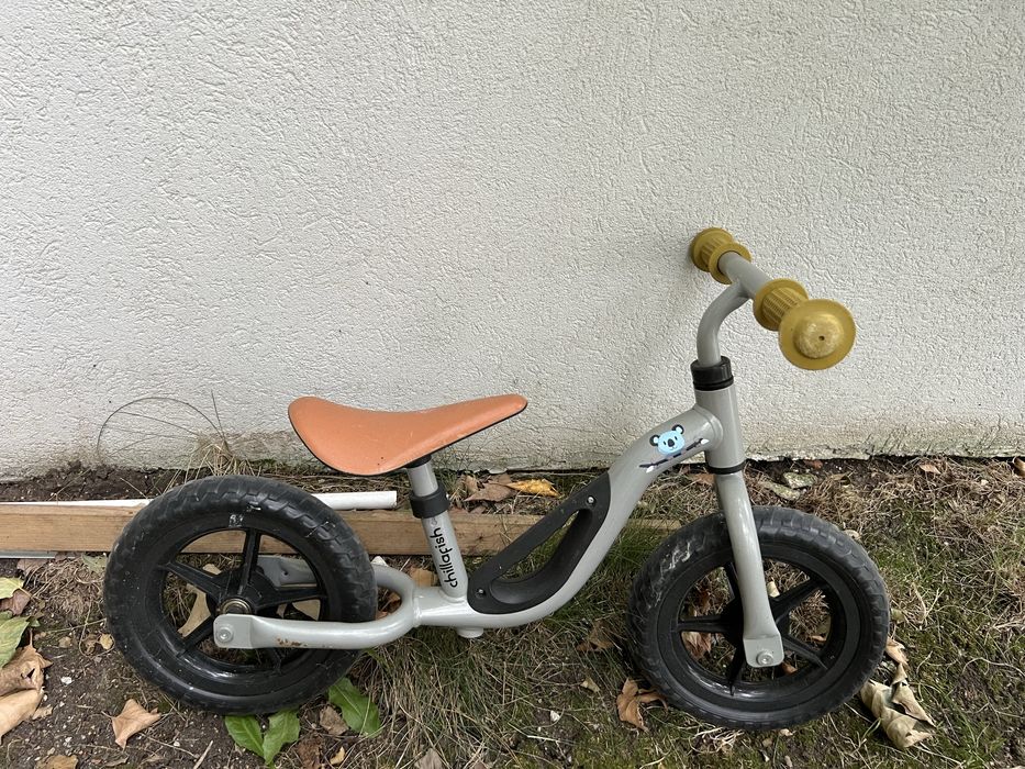 Bicicleta fara pedale Chillafish Charlie, Аrgintiu