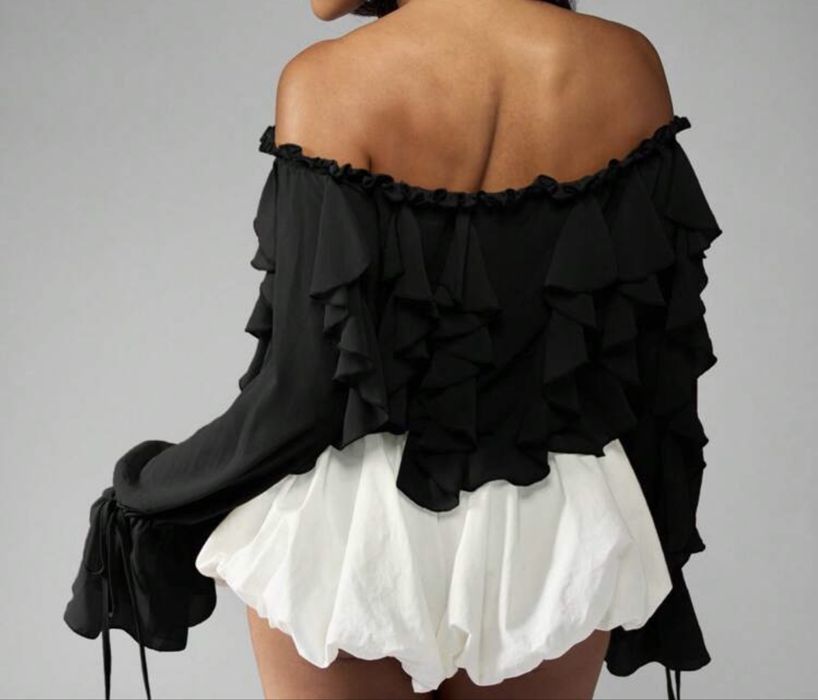 Блуза с паднали рамена