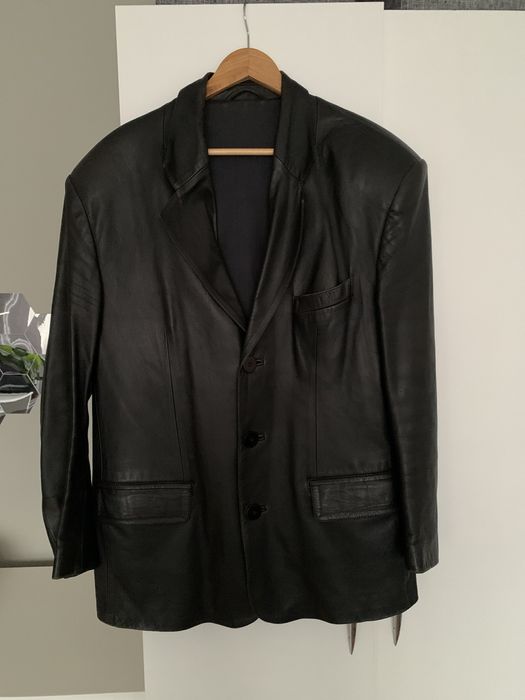 Естествена кожа мъжко сако