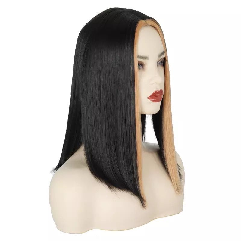 Peruca R157 Bruneta Negra Bob suvite blonde blonda scurta par scurt