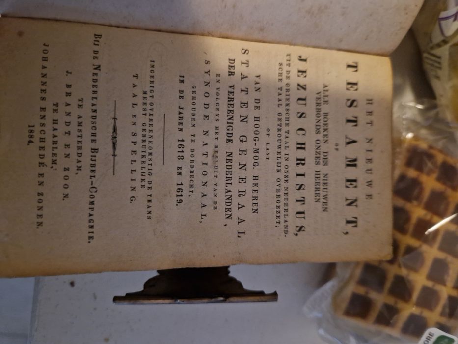 Biblie olandeză veche din 1884 cu inchizatoare din argint vechi