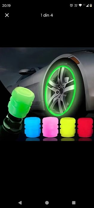 Set 4 buc capace valve roti fosforescente