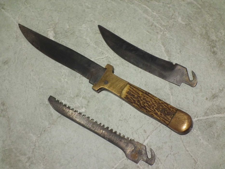 WW II Cutit vechi plásele din corn cu lame interschimbabile nr.6