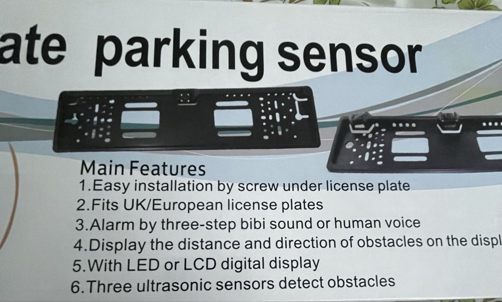 European license plate parking sensor – рамка със сензори за паркиране