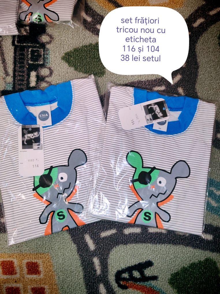 Seturi frățiori tricouri noi 116-104 și 116-98