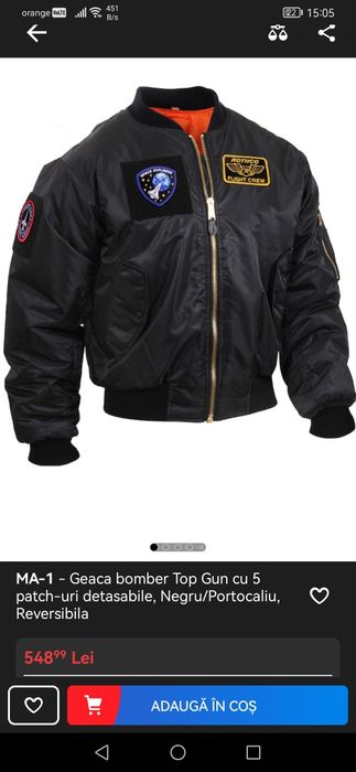 Vând greacă ma-1 bomber top gun