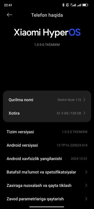 Redmi note 11S sotiladi