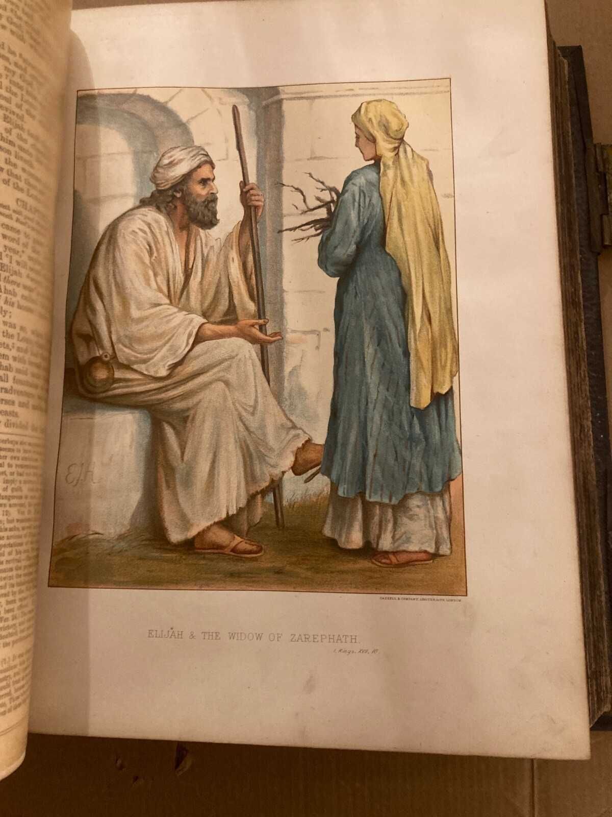 Biblia / Biblie veche Scott&Henry , piele, engleza ,1870 , 6 kg,