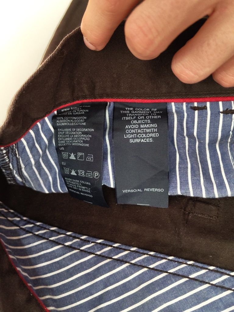 Pantaloni eleganți de barbati maro Tommy Hilfiger mărimea XL