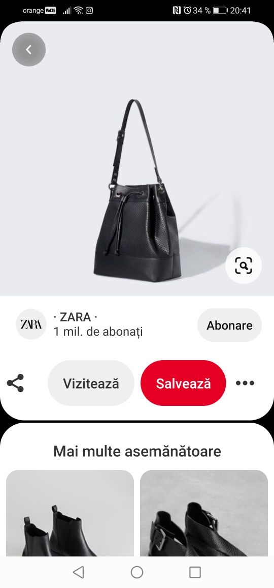 Geanta piele naturala Zara