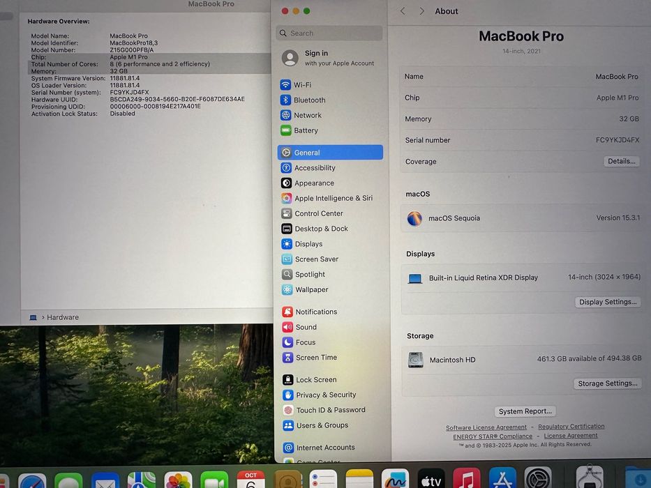 MacBook Pro 14" M1 PRO 8-CPU, 14-GPU, 32RAM, 512SSD