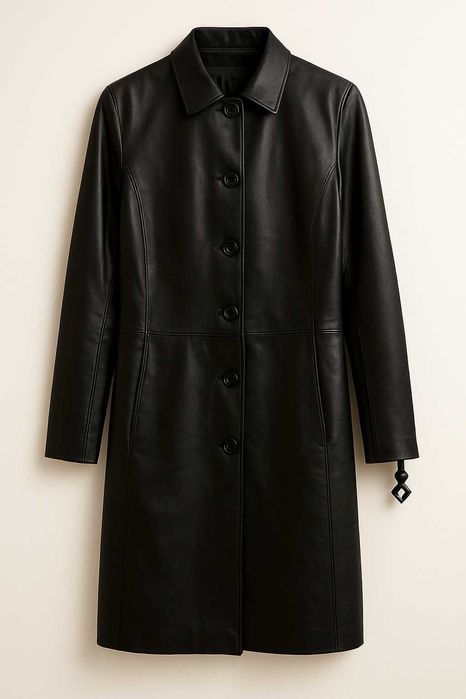 Vand trench coat de piele naturala, import Italia, model actual