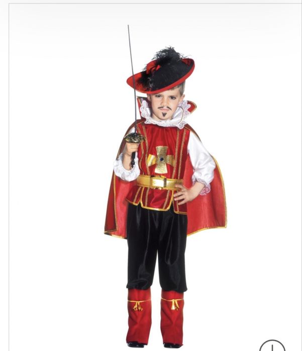 Costum muschetar/print copii 5-6 ani petrecere serbare party