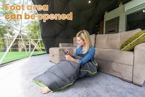 Нов XL водоустойчив спален чувал 3-4 сезона, топъл и лек, 80x220 см